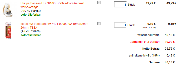 Digitalo Gutschein 10 Euro Senseo unglaublich billig