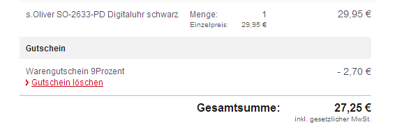 MeinPaket Vorteilscode s.Oliver Armbanduhr