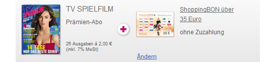 TVSpielfilm Abo Prämie billig Geld geschenkt