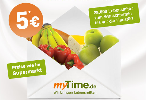 mytime Gutscheincode Sparcode Aktionsnummer Lebensmittel billig online bestellen