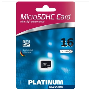 Platinum 16 GB SDHC Speicherkarte mit Class 10 Geschwindigkeit