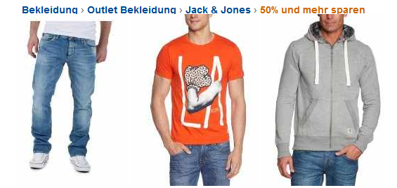 Amazon Outlet und Schnäppchendeals Kleidung - Jack and Jones