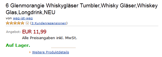 Whiskeyglas billig und reduziert bei Amazon Glenmoragie