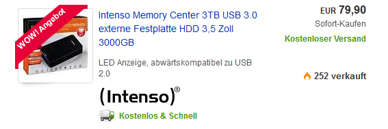 Intenso Memory Center als WOW Intenso Memory Center als WOW