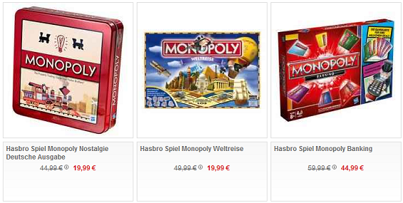 Monopoly Editionen reduziert bei Galeria Kaufhof