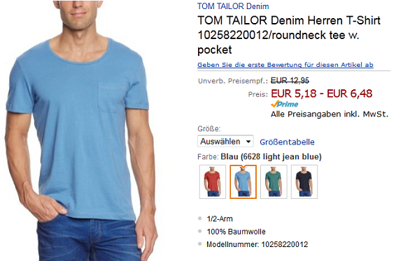 T-Shirt Deal für Herren + reduziertes Tom Tailor Shirt