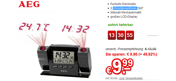 AEG Projektionswecker billig