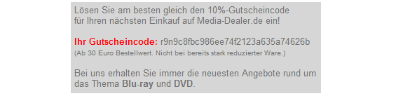 Media Dealer Gutscheinccode jetzt einlösen