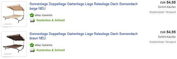 Sonnenliege billig bei ebay