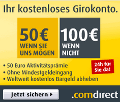 comdirect Girokontoaktion kostenlos gratis und Geld geschenkt