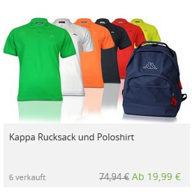 Dealdoppel Kappa Rucksack und Shirt