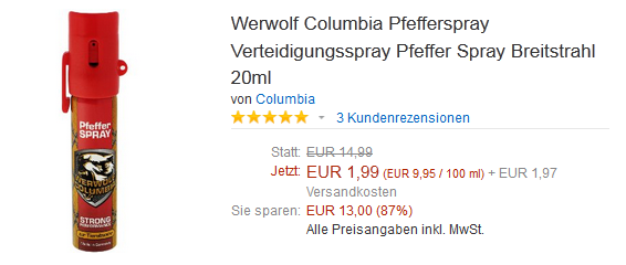 Pfefferspray billig
