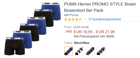Puma Boxershorts Deal bei Amazon