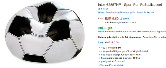 Intex Fußballsessel