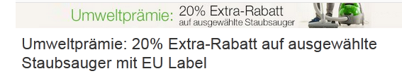 Staubsaugerrabattaktion bei amazon