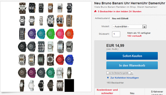 Bruno Banani Armbanduhren billig und reduziert für Herren und Damen