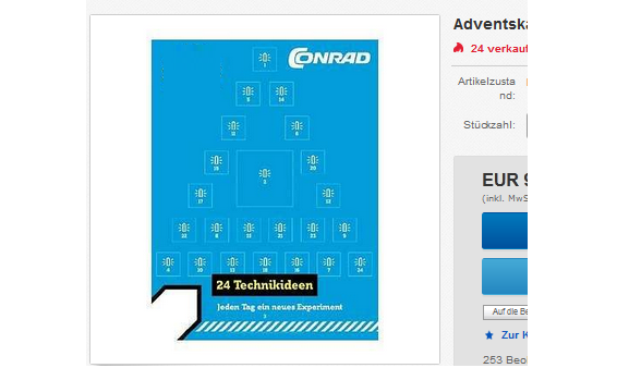 Conrad Adventskalender für dieses Jahr