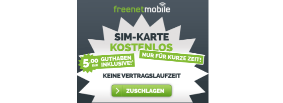 Simkarte kostenlos gratis geschenkt mit Guthaben