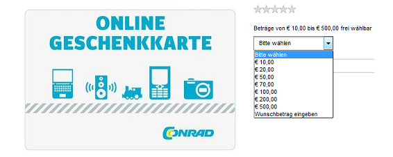 Conrad Geschenkkarte