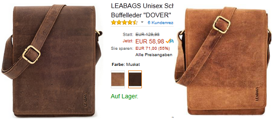 LEABAGS billig reduziert Tasche