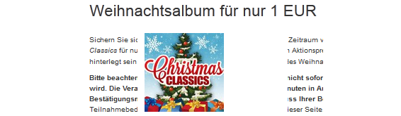 Weihnachtsalbum billig fast geschenkt