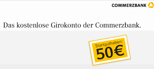 Commerzbank Girokonto mit Startguthaben