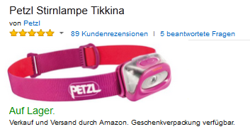 Petzl Stirnlampe günstig bei Amazon