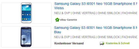 Samsung Galaxy billig reduziert und günstig