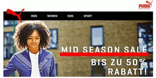 PUMA Onlineshop mit Mid-Season-Sale