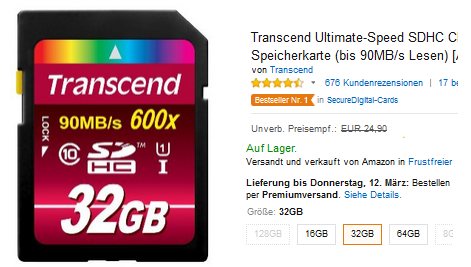 Speicherkarte billig Transcend Ultimate-Speed SDHC Class 10