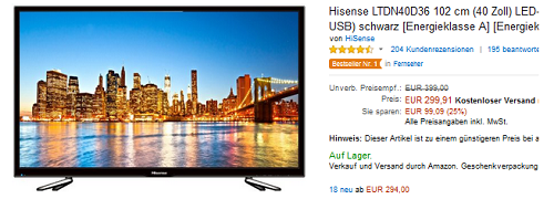 Hisense Fernseher billig & reduziertHisense Fernseher billig & reduziert