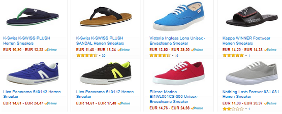 Sneaker Sale bei Amazon, Preise ab 10,90 Euro