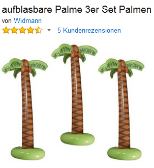 Deko für die Poolparty: aufblasbare Palmen