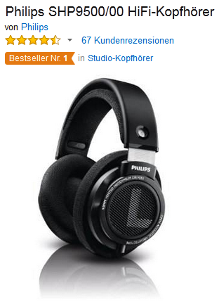 Philips SHP9500 Kopfhörer günstig bei Amazon