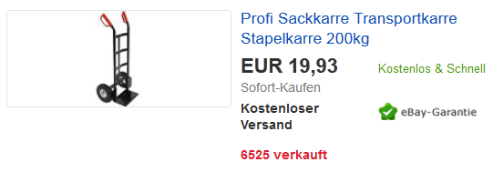 Sackkarre & Transportkarre billig bei ebay