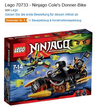 Donner-Bike reduziert Ninjago Schnäppchen