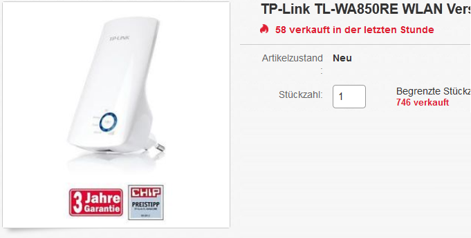 TP-LINK WLAN-Repeater WA850RE