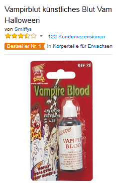 Vampirblut für Halloween billig & versandkostenfrei bei Amazon