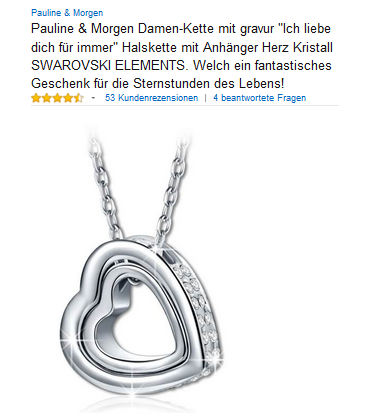 Ich liebe dich für immer Halskette mit Herz reduziert