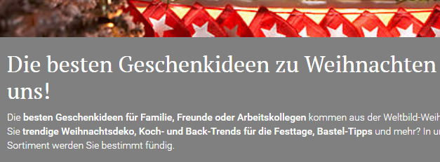Weltbild Weihnachtsgeschenkideen