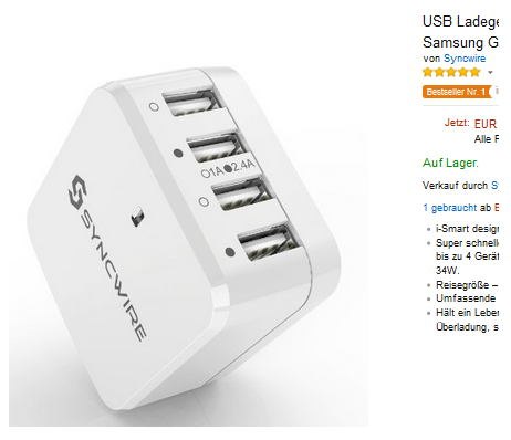 4-Port-USB-Ladegerät von Syncwire