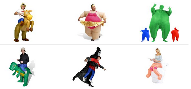 AirSuits Übersicht: lustige Kostüme zum Aufblasen