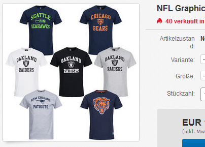 NFL-T-Shirts bei ebay