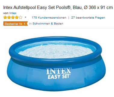 Easy Pool Set von Intex billiger Bestseller