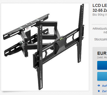 Fernseher & TV-Gerät 32 bis 55 Zoll - Wandhalterung