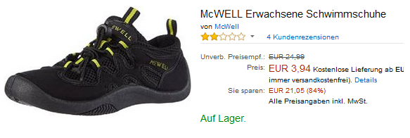 McWELL Schwimmschuhe für Erwachsene billig