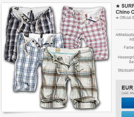 Shorts mit Karomuster von Surplus billig