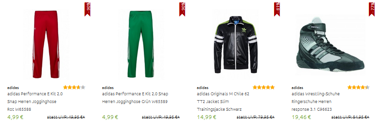 adidas Produkte reduziert bei Outlet46
