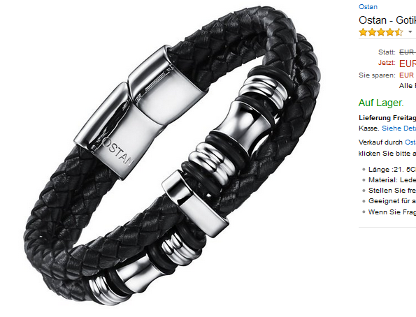 Edelstahl-Armband für Männer von Ostan