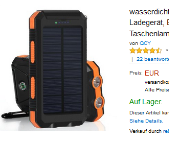 wasserdichte Solar-Powerbank von QCY nur 22,99 Euro